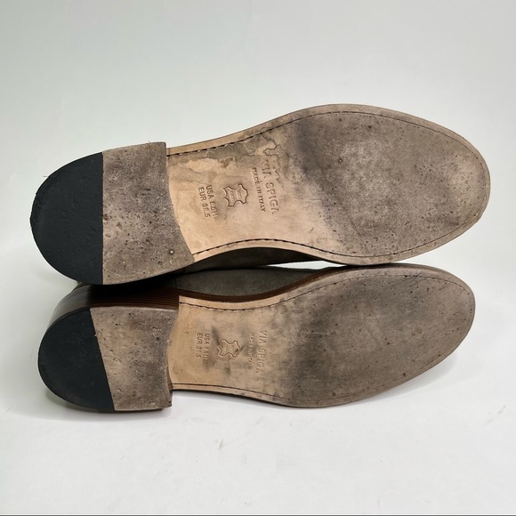 𝅺VIA SPIGA Baxter Suede Smokey Grey Green Almond Toe Leather Ankle Western Boot - Picture 14 of 15